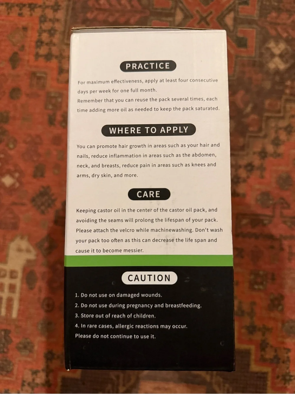 NIB organic castor oil pack kit.